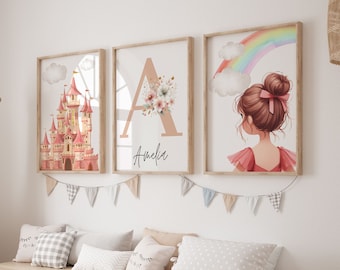 Girls Room Decor , Girls Bedroom Print , Princess prints , princess wall art prints , Nursery prints , princess art , Boho nursery decor