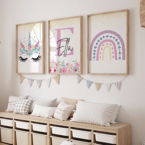 Unicorn Prints, Unicorn Decor,Rainbow Wall Decor,Nursery Wall Art prints,Girl Nursery Wall Decor,Girls Bedroom Prints,Rainbow,Nursery prints