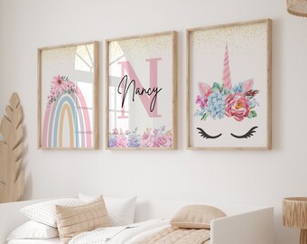 Stampe unicorno, decorazioni unicorno, decorazioni murali arcobaleno, stampe artistiche per pareti della cameretta dei bambini, decorazioni murali per camerette delle bambine, stampe per camerette delle bambine, arcobaleno, stampe per camerette dei bambini