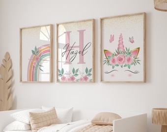 Stampe unicorno, decorazioni unicorno, decorazioni murali arcobaleno, stampe artistiche per pareti della cameretta dei bambini, decorazioni murali per camerette delle bambine, stampe per camerette delle bambine, arcobaleno, stampe per camerette dei bambini