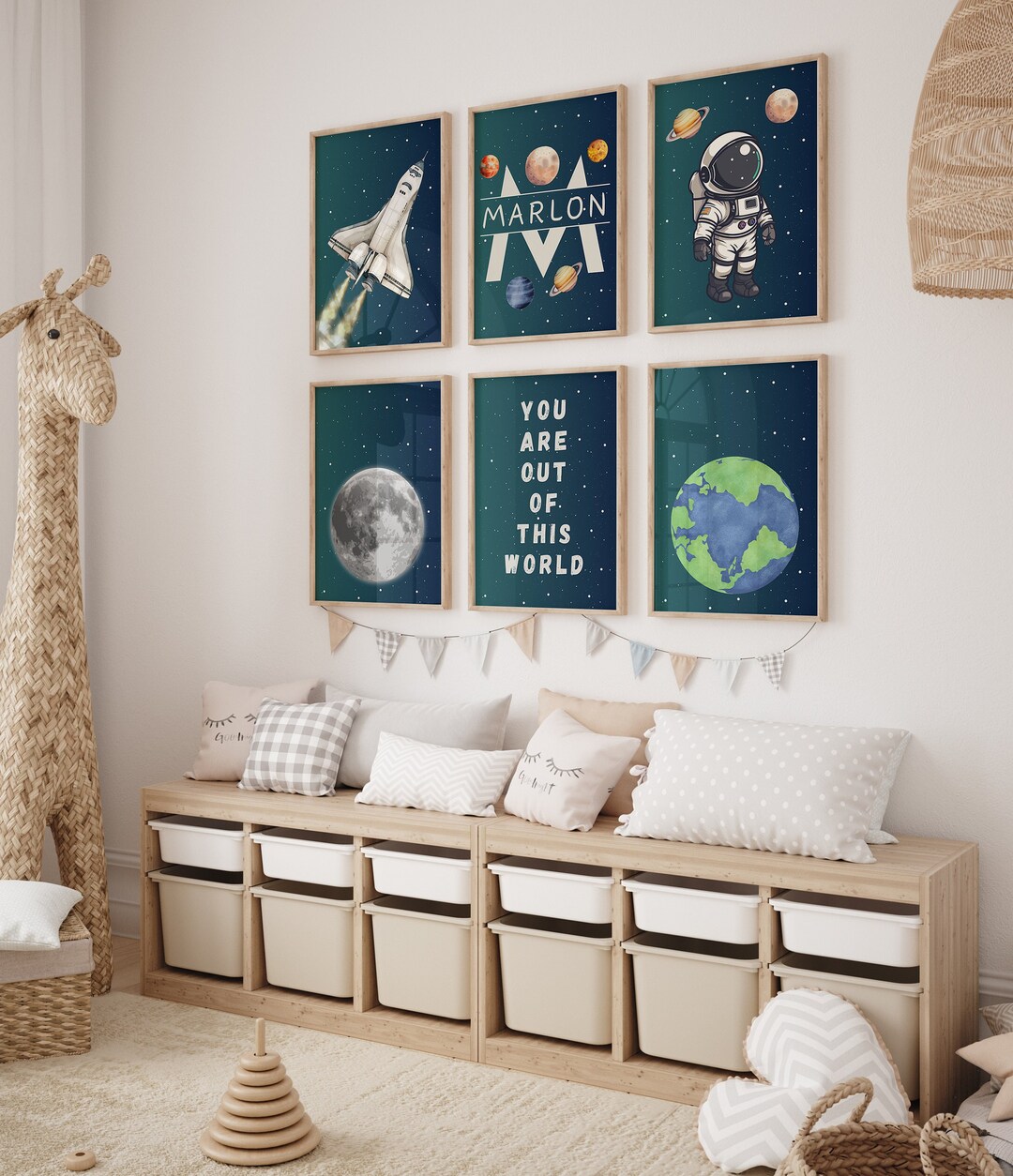 Space Nursery Prints, Outer Space Printable Wall Art Set of 6 for ...