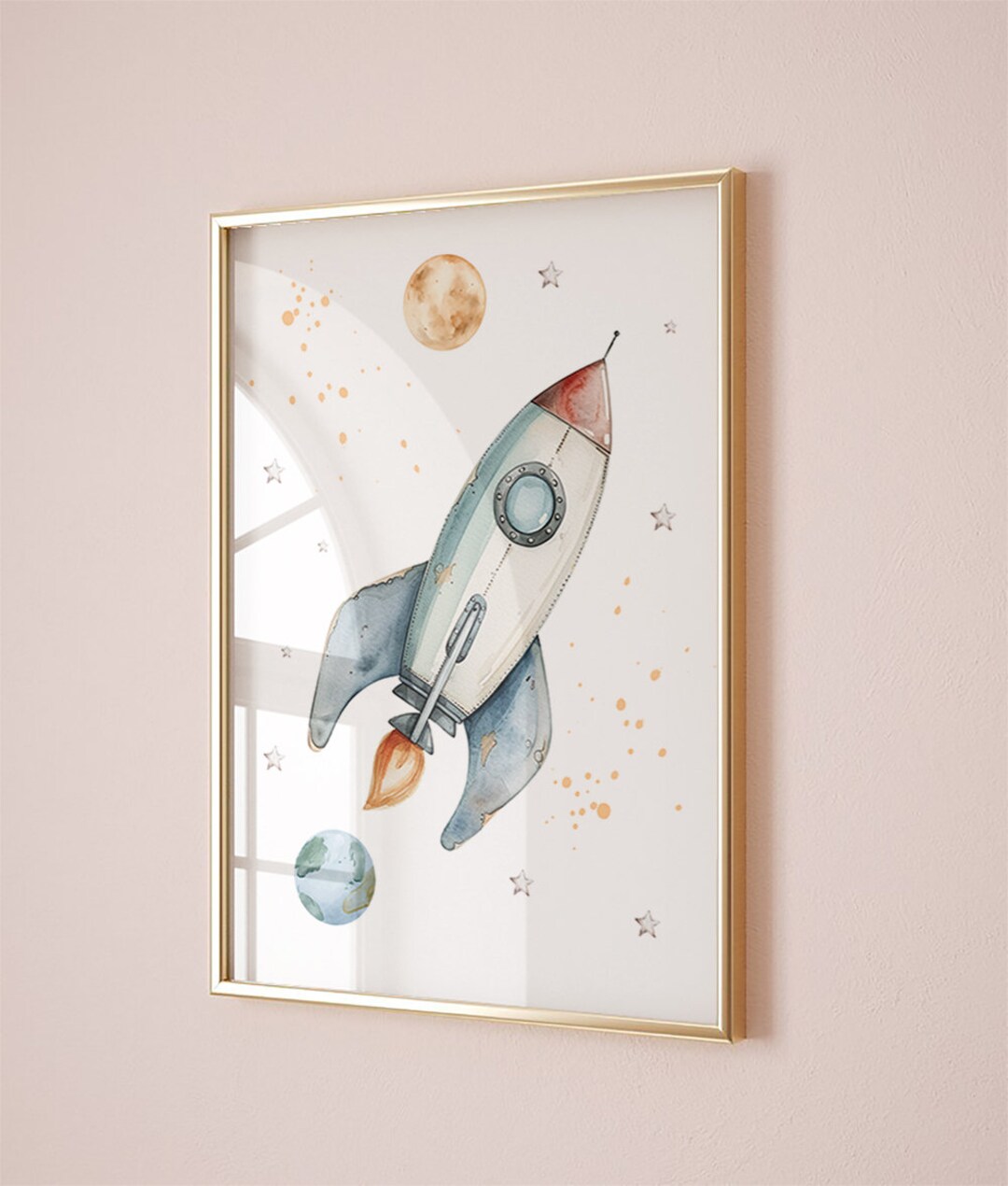 Space Rocket Nursery Print, Solar System Decor (digital Download) - Etsy