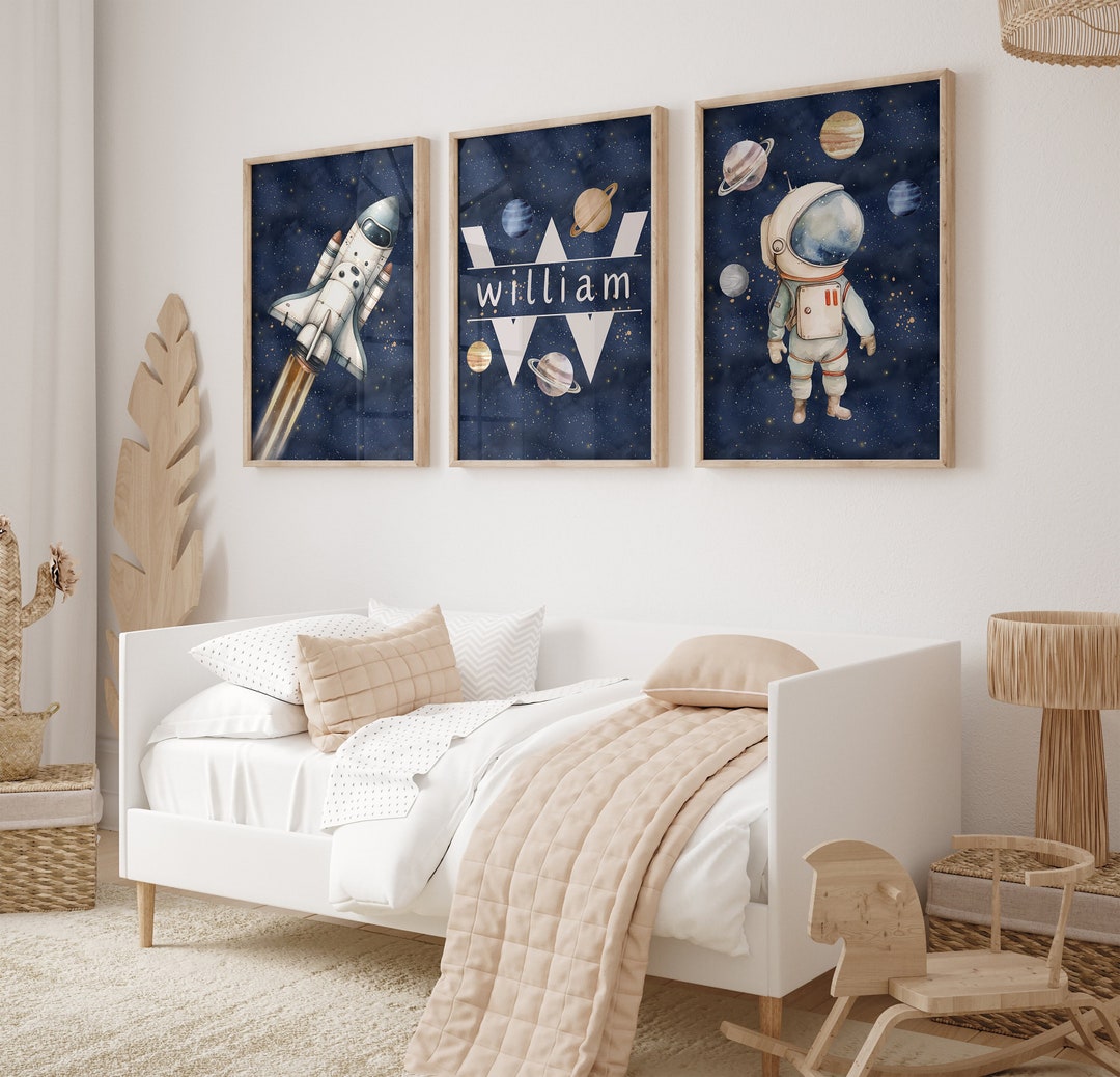 Space Nursery Prints, Outer Space Printable Wall Art Set of 3 for ...