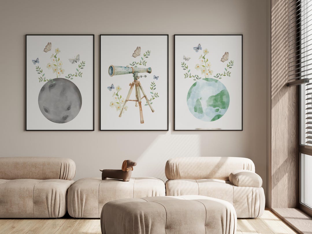 Space Nursery Prints,outer Space Printable Wall Art Set of 3 for ...