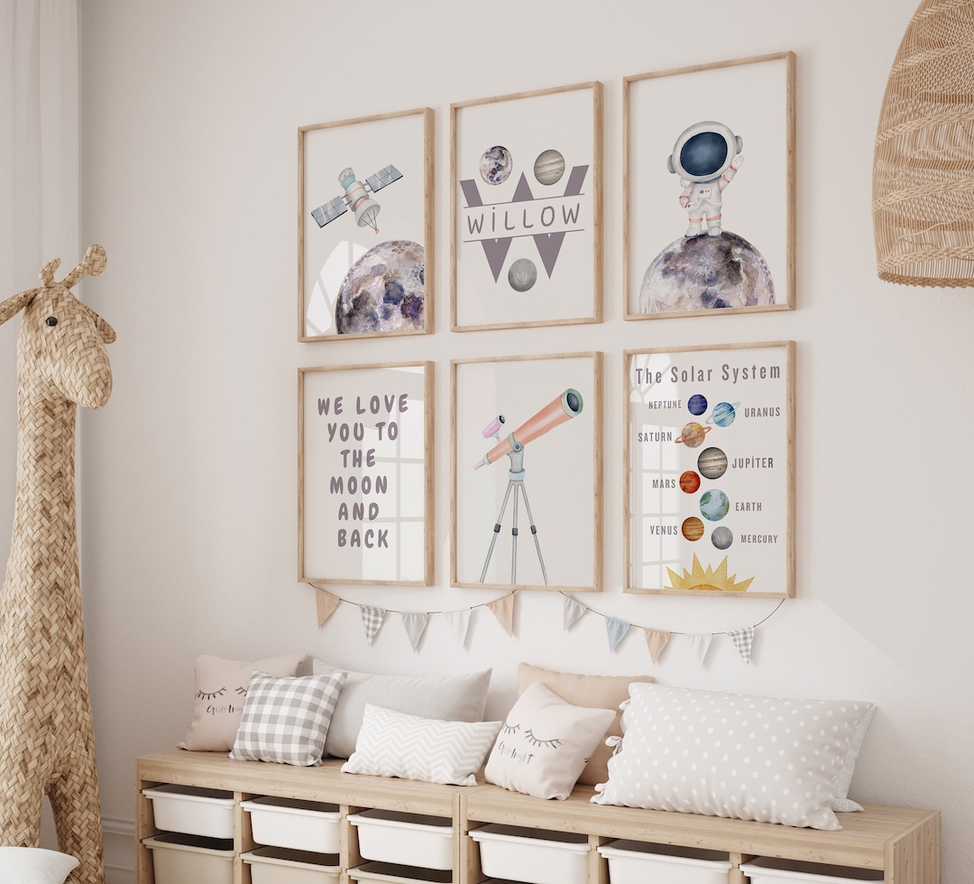 Space Nursery Prints, Outer Space Printable Wall Art Set of 6 for ...