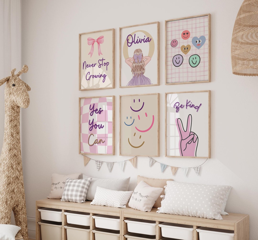 Girls Trendy Wall Art Set , Dorm Decor for College Girls, Boho Girls ...