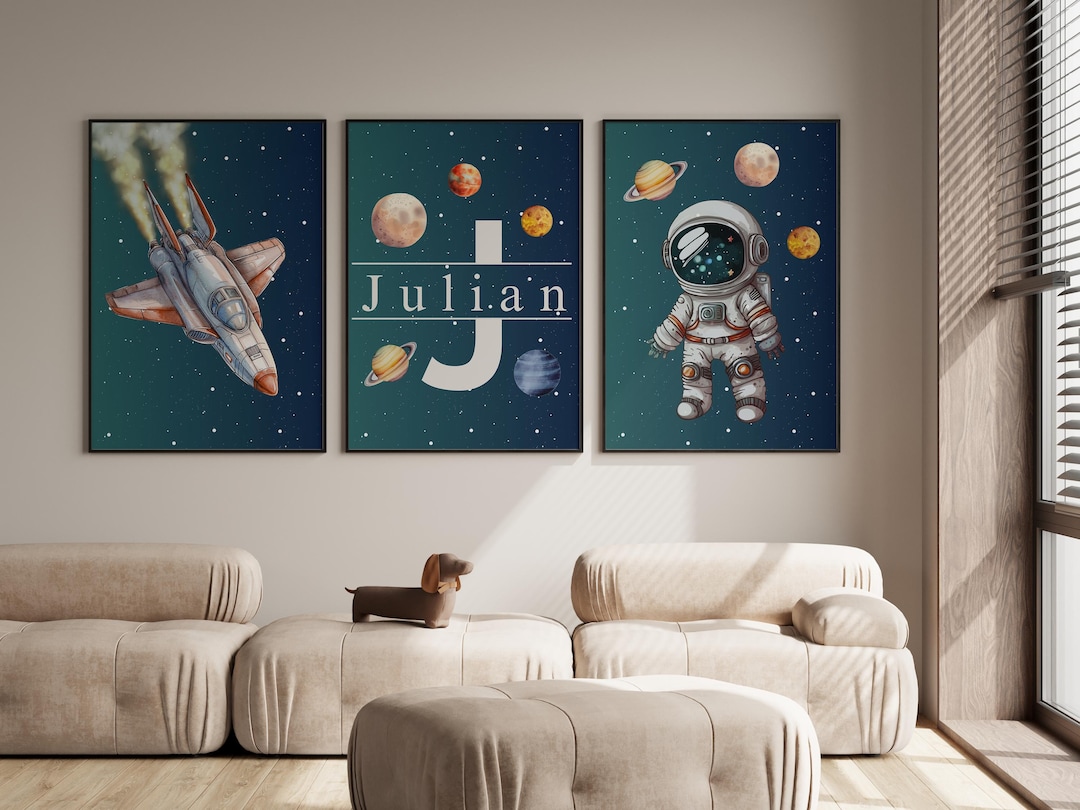 Space Nursery Prints, Outer Space Printable Wall Art Set of 3 for ...