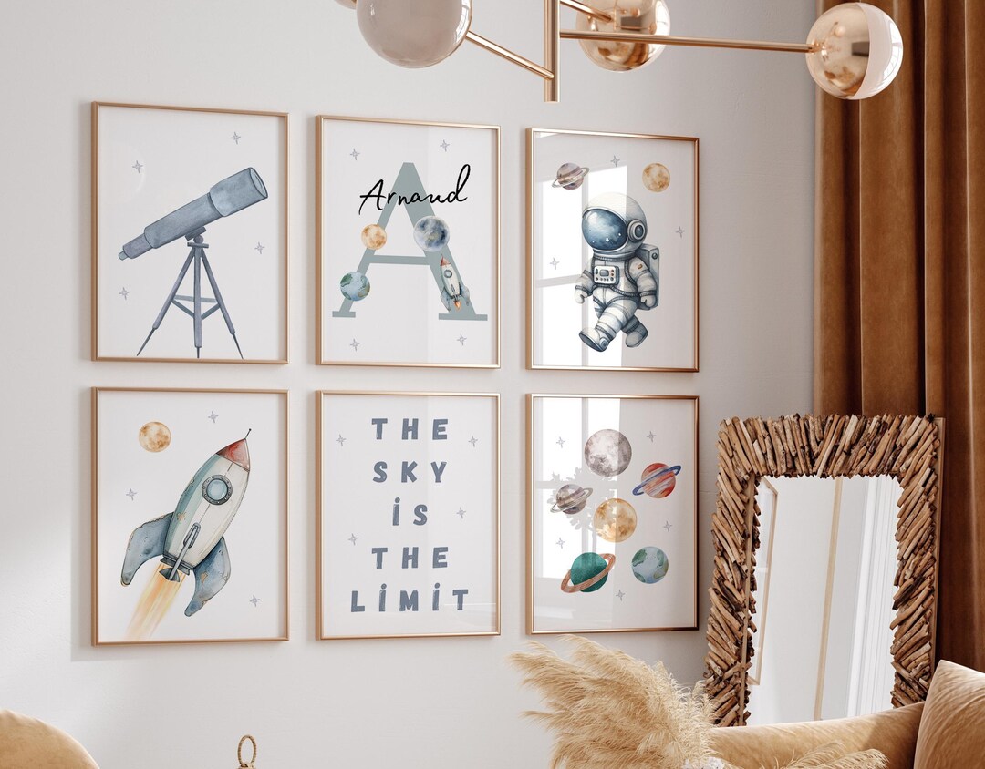 Space Nursery Prints , Outer Space Printable Wall Art Set , Solar ...