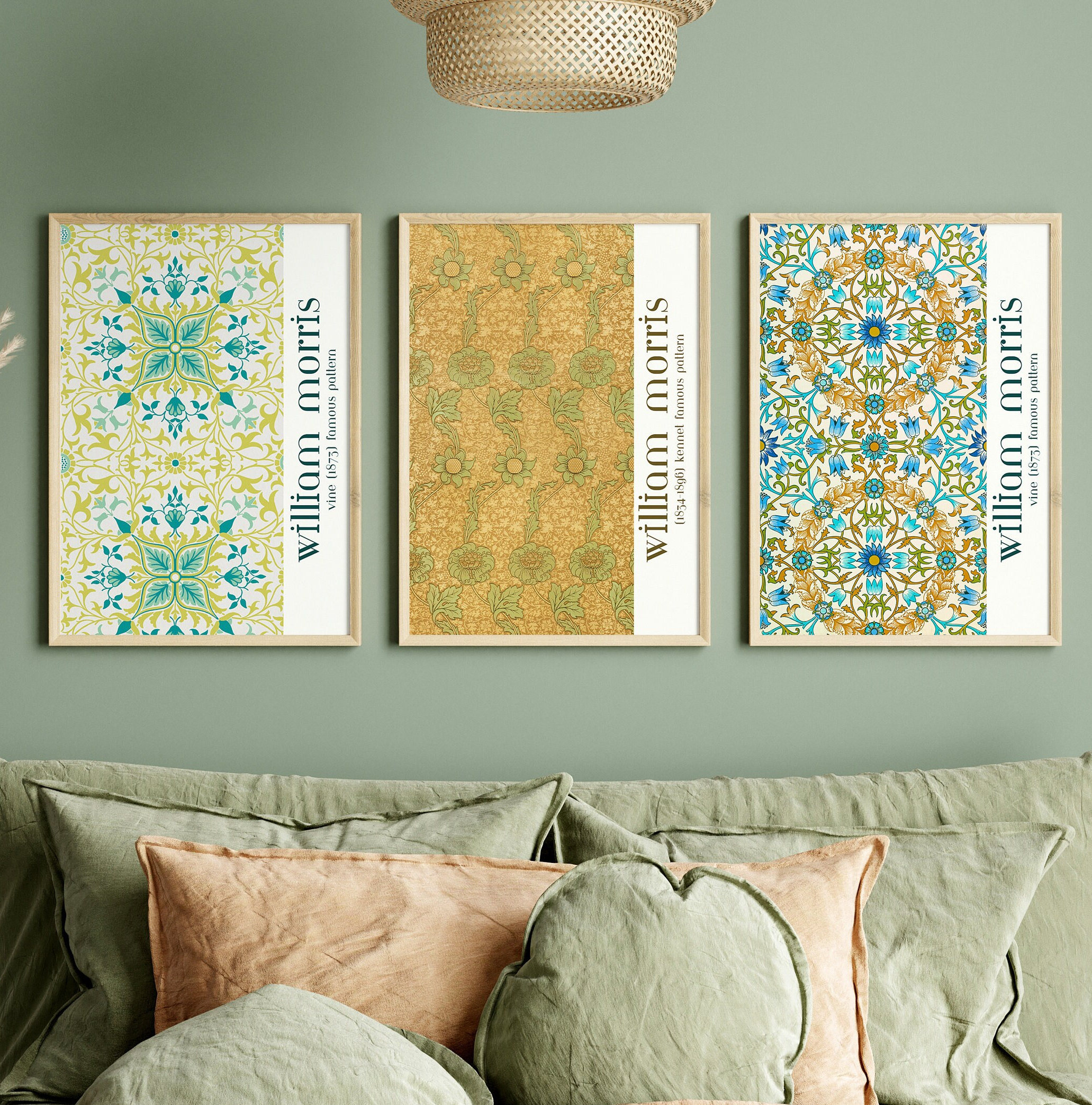William Morris Set of 3 Wall Art Prints, William Morris Vintage Museum ...