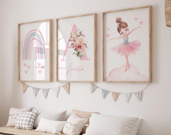 Girls Bedroom Prints,Girls Wall Art,Ballerina prints, Unicorn Prints,Unicorn Decor,Nursery prints,Pink Decor,Rainbow prints,Girls Room Decor