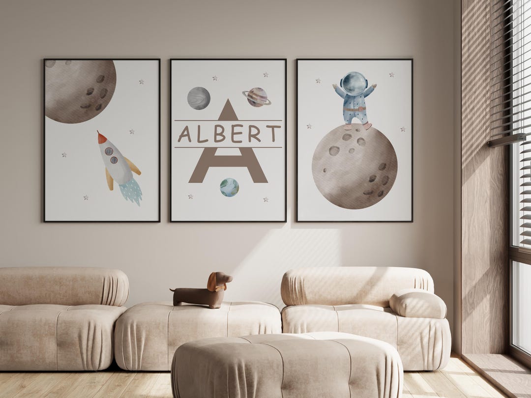 Space Nursery Prints, Outer Space Printable Wall Art Set of 3 for ...