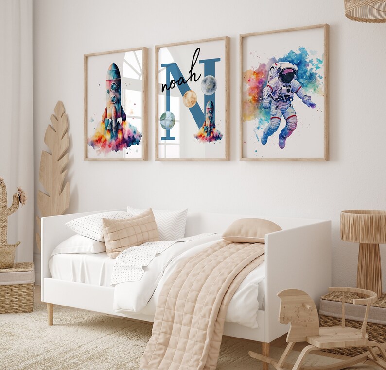 Space Kids Prints, Outer Space Printable Wall Art Set of 3 for Kids ...
