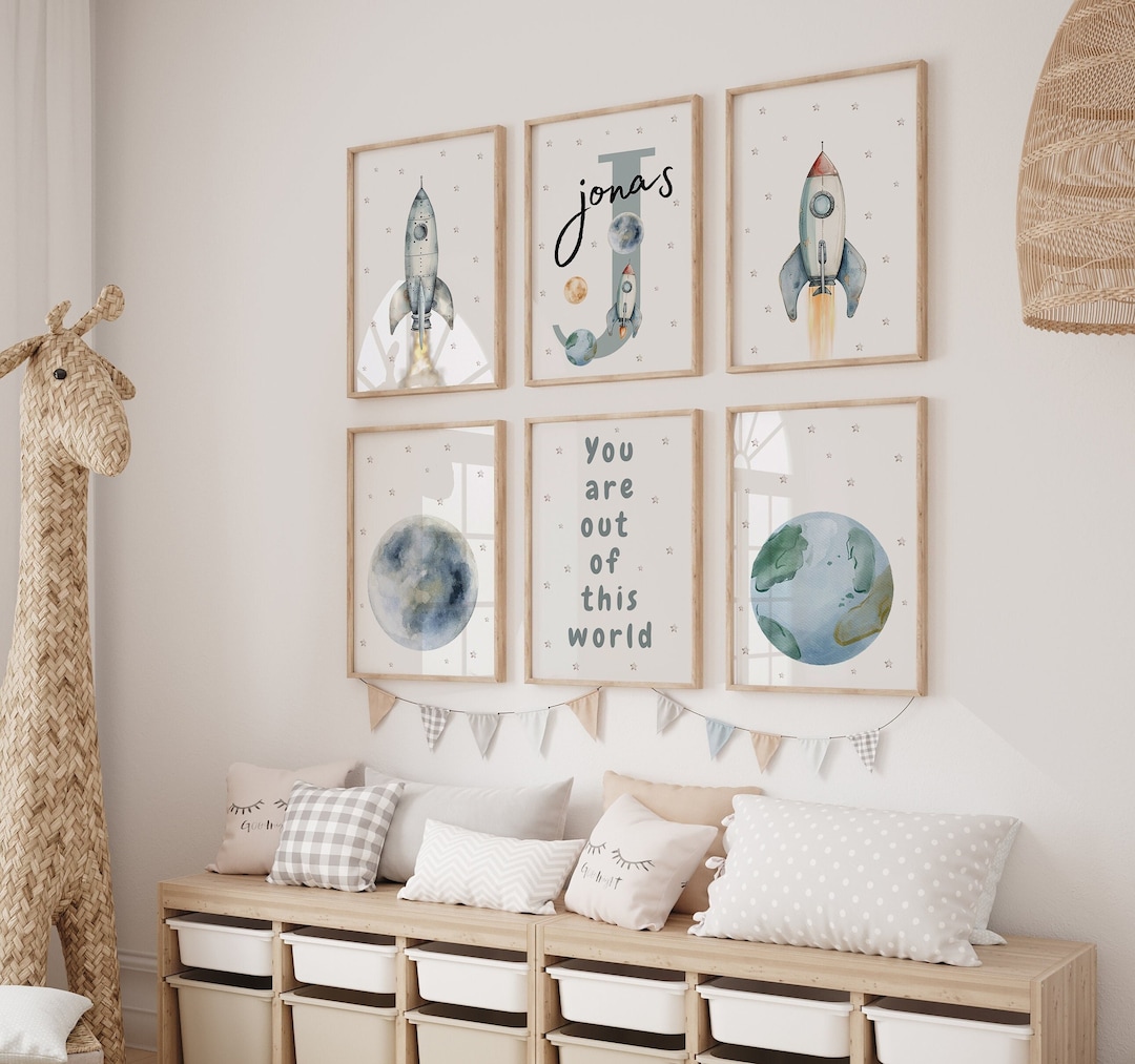 Space Nursery Prints, Outer Space Printable Wall Art Set of 6 for ...