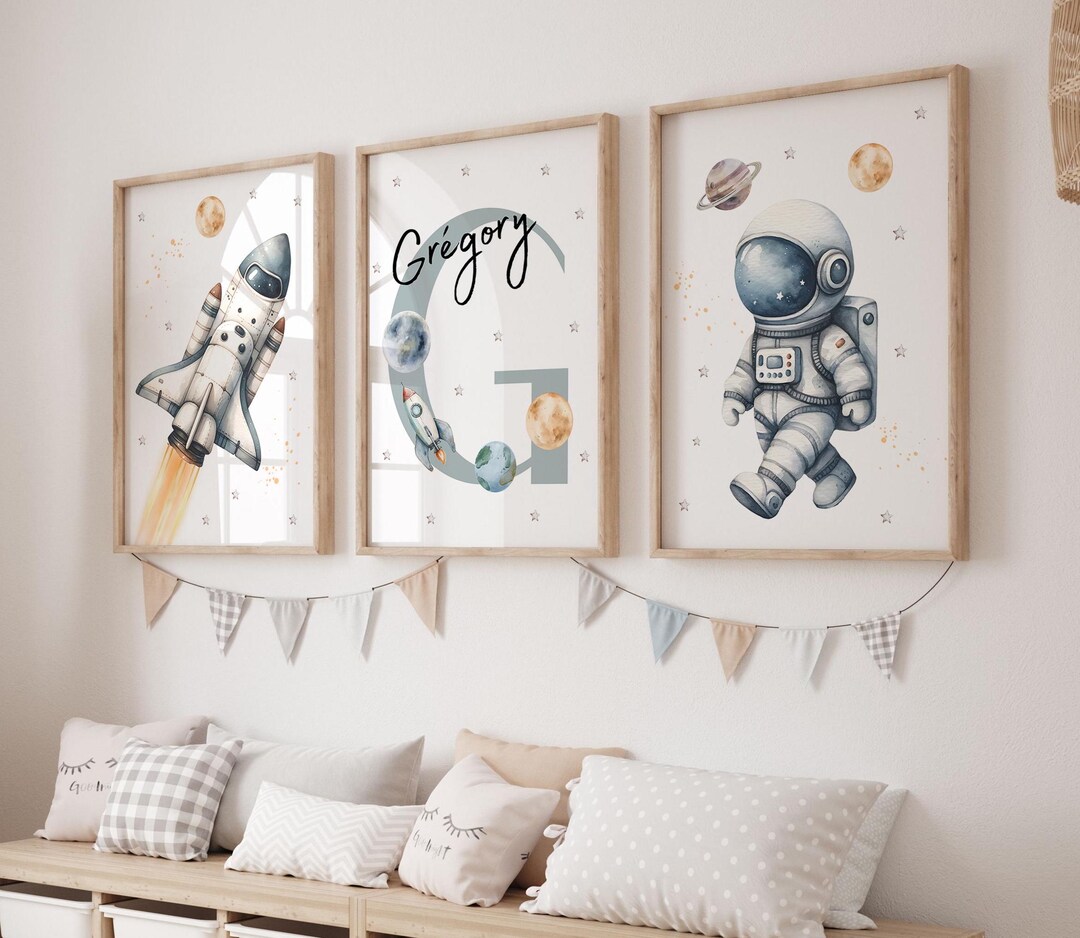 Space Nursery Prints, Outer Space Printable Wall Art Set of 3 for ...