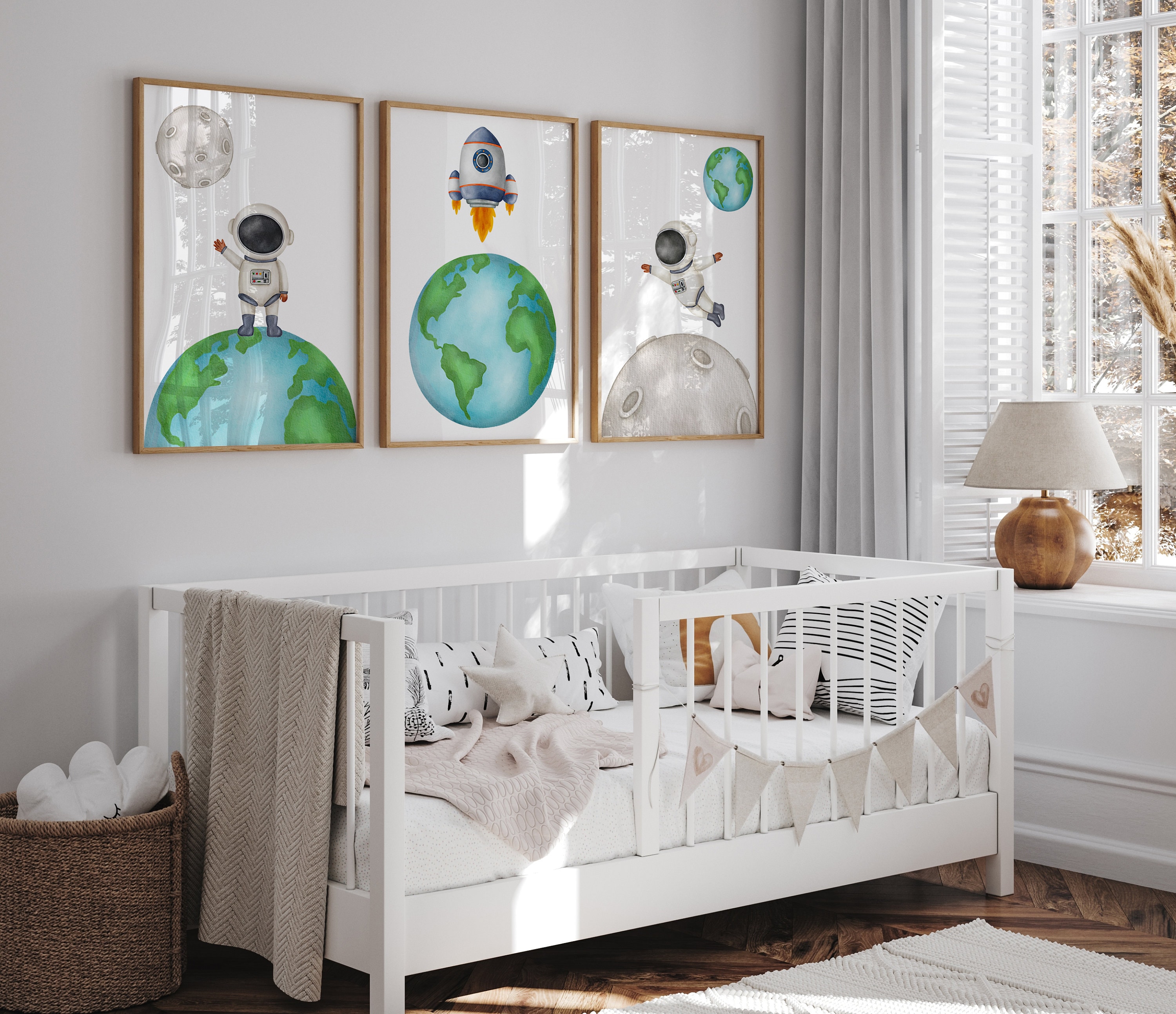Space Nursery Prints, Outer Space Printable Wall Art Set of 3 for ...