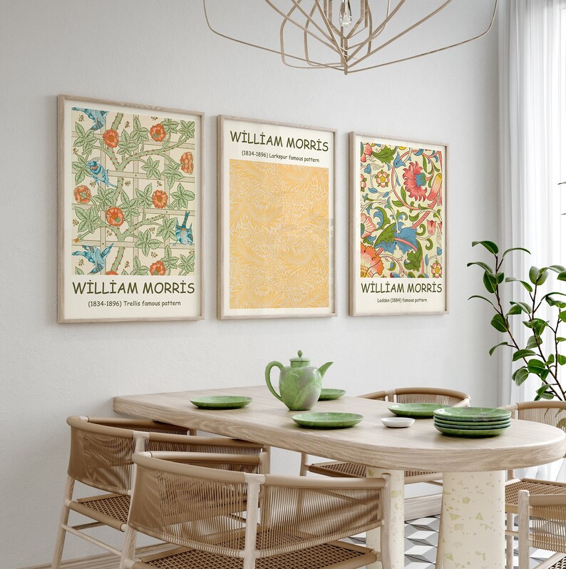 William Morris Prints Retro Exhibition Print Wall Art Morris Etsy