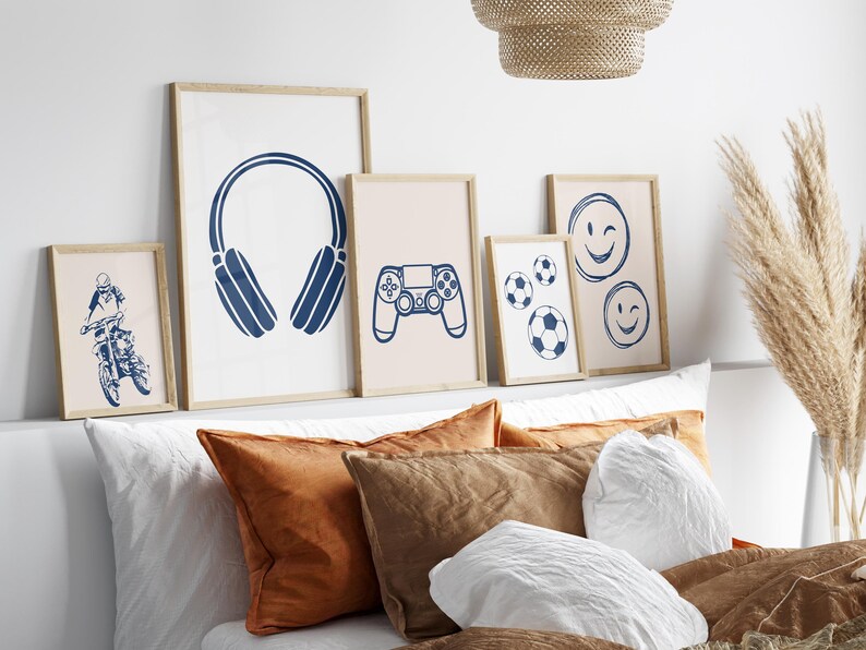 Boy's Room Wall Art , Boys Trendy Digital Prints Set of 30 Mega Bundle