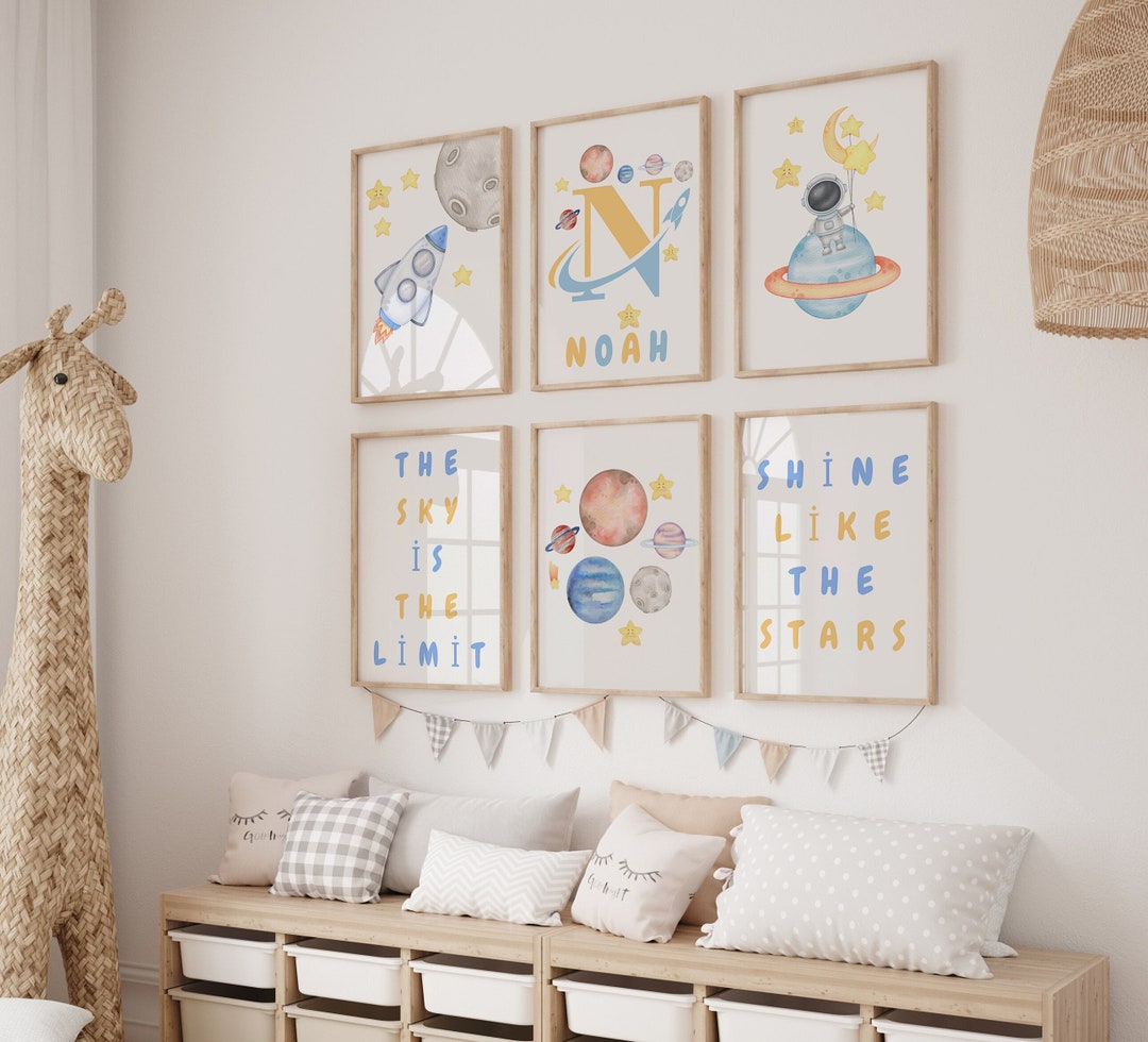 Space Nursery Prints, Outer Space Printable Wall Art Set of 6 for ...