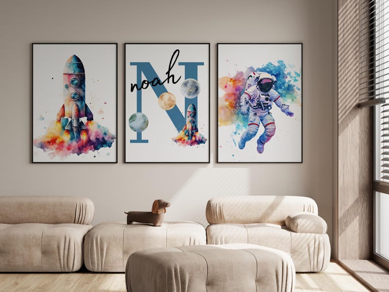 Space Kids Prints, Outer Space Printable Wall Art Set of 3 for Kids ...