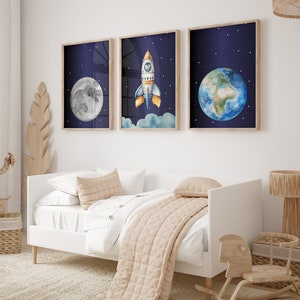 Space Nursery Prints,outer Space Printable Wall Art Set of 3 for ...