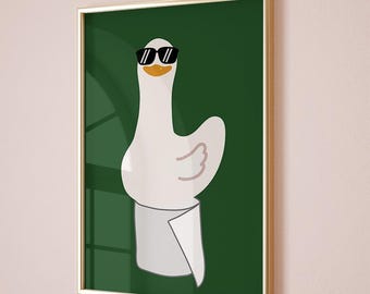 Bathroom wall decor, Silly goose bathroom art print , toilet paper, bathroom kids art, Dark Green Nursery Decor, Toilet Art, Funny Art Print