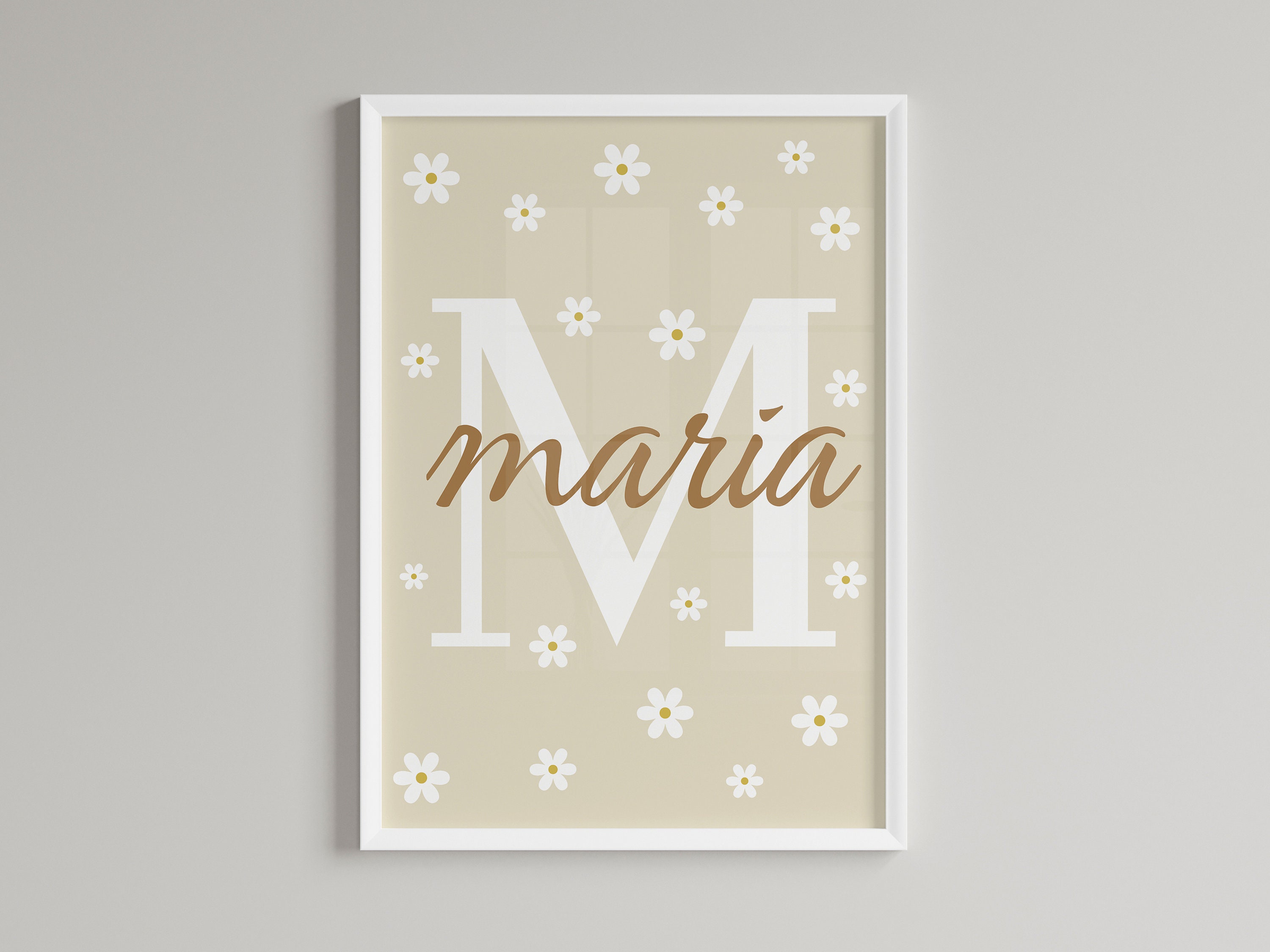 Daisy Print, Daisy Wall Art , Daisy Nursery Print, Personalised Name ...