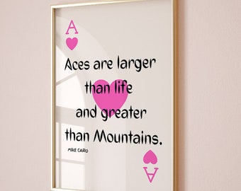 Ace of hearts print, Trendy Retro Wall Art ,Ace of hearts poster, Lucky you wall art, İm so Lucky, lucky your card,Aesthetic Wall Art Prints