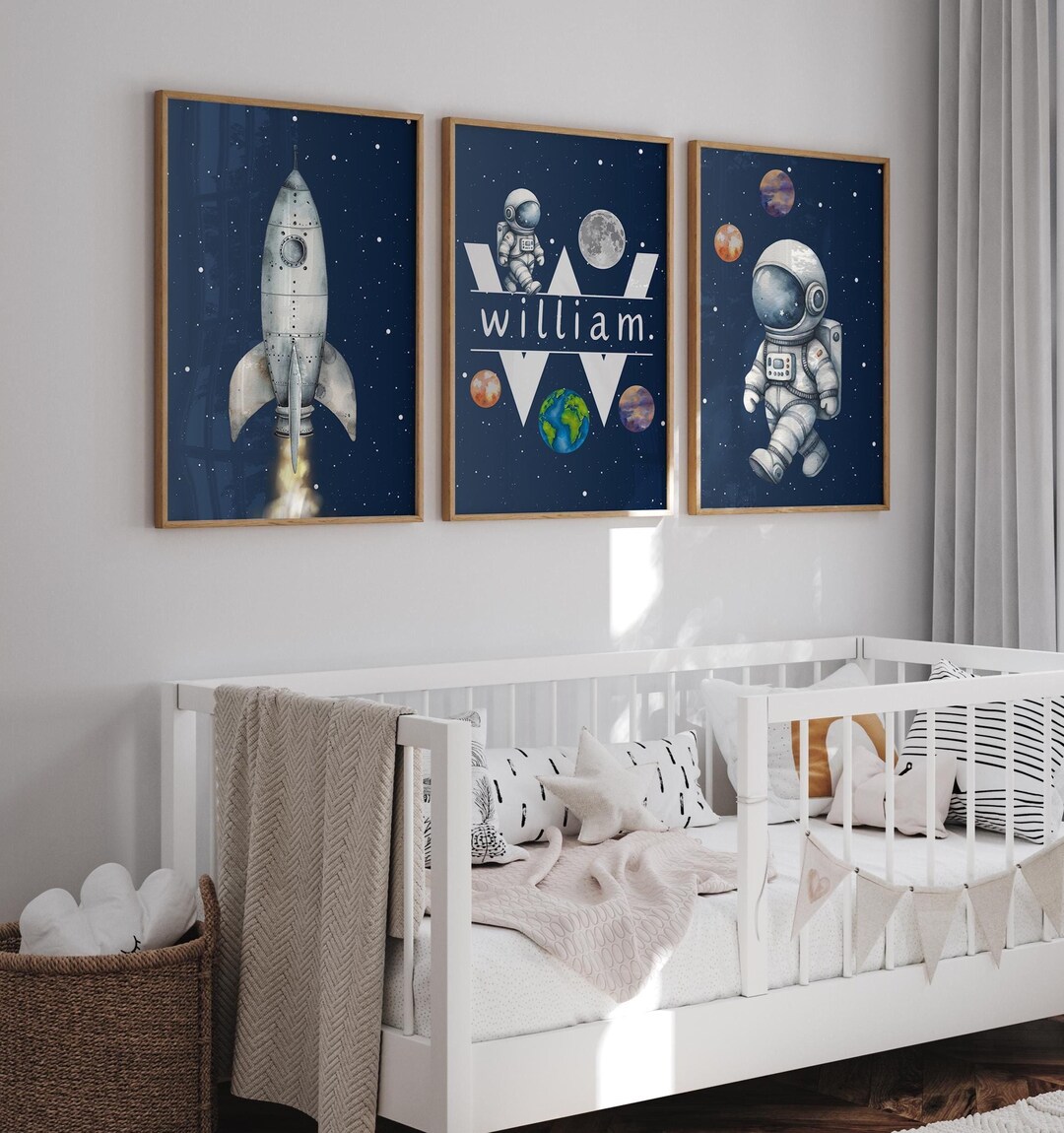 Space Nursery Prints, Outer Space Printable Wall Art Set of 3 for ...