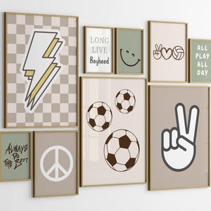 Láminas de arte de pared para habitación de niño, arte de pared MODERNO para niños, póster de emoticono a cuadros, juego de impresiones retro, juego de arte imprimible para niños, arte de pared para guardería