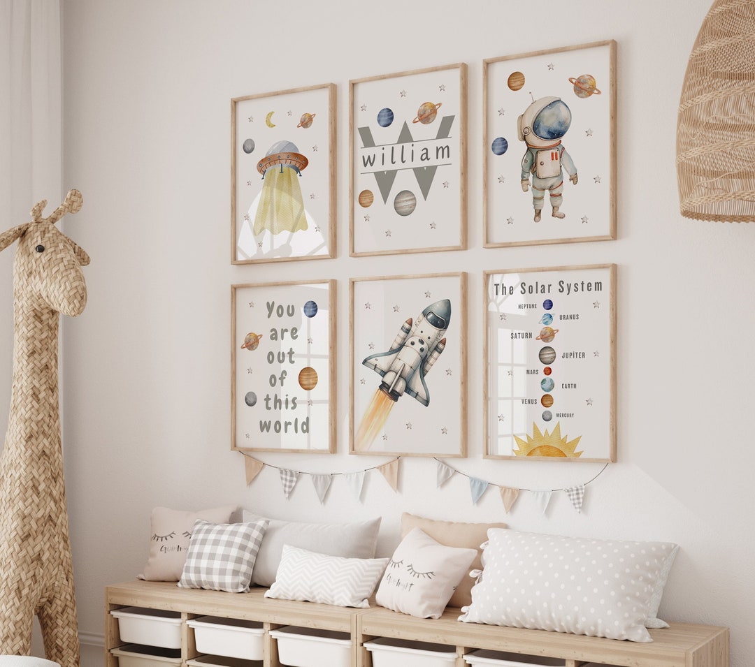 Space Nursery Prints, Outer Space Printable Wall Art Set of 6 for ...