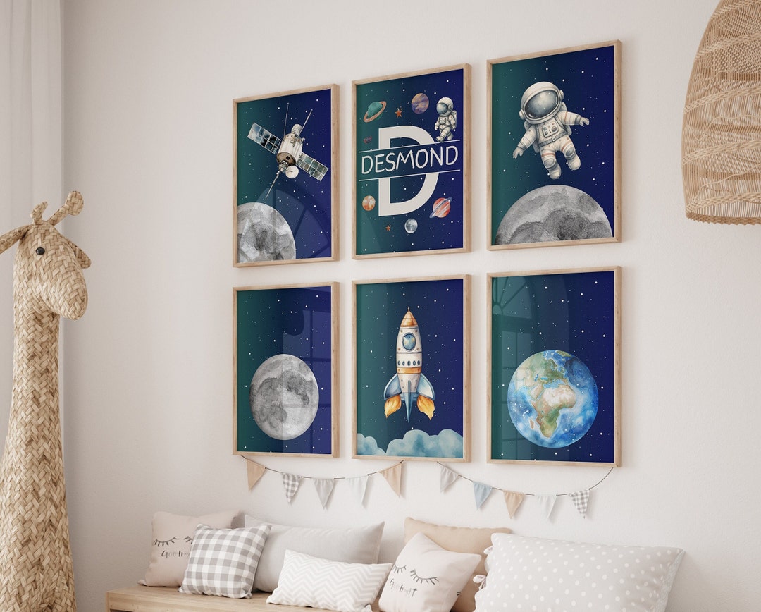 Space Nursery Prints, Outer Space Printable Wall Art Set of 6 for ...