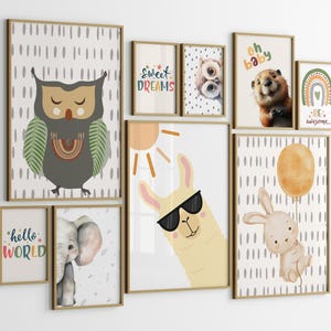 Stampe per la cameretta dei bambini / Set di 9 stampe da parete / Stampe da parete per la cameretta dei bambini / Decorazioni per la sala giochi / Stampe per la cameretta dei bambini / Arte eccentrica / Stampe da parete eclettiche / DOWNLOAD DIGITALE
