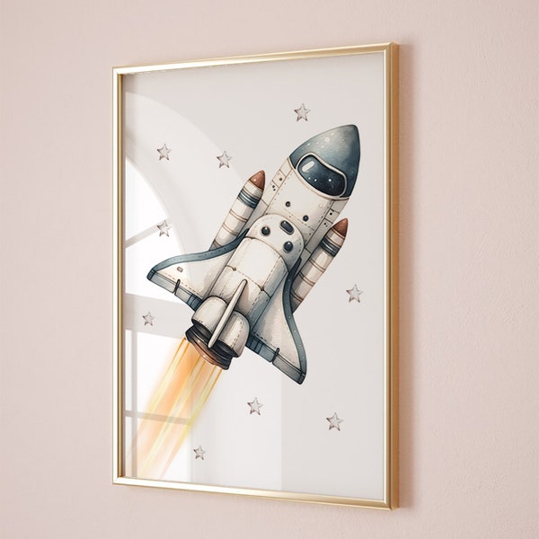 Space Nursery Prints , Outer Space Printable Wall Art for Nursery Decor, Rocket kids, nursery, space suit , space travel, Solar system print