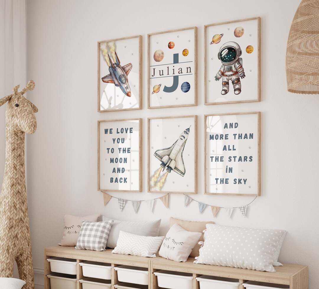 Space Nursery Prints, Outer Space Printable Wall Art Set of 6 for ...
