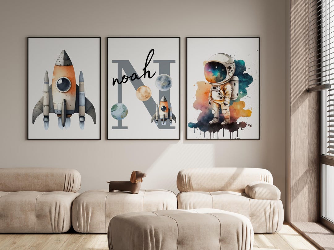 Space Kids Prints, Outer Space Printable Wall Art Set of 3 for Kids ...