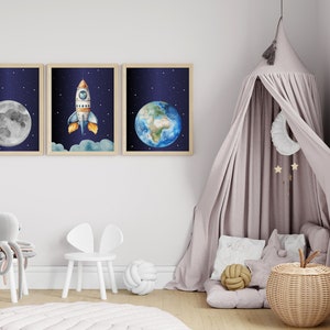 Space Nursery Prints,outer Space Printable Wall Art Set of 3 for ...