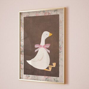 面白いガチョウのプリント、ヴィンテージの美的保育室、抽象的なヴィンテージ絵画、ガチョウの子供部屋、ガチョウのテーマ、鳥のプリント、面白い壁アートプリント 画像 2