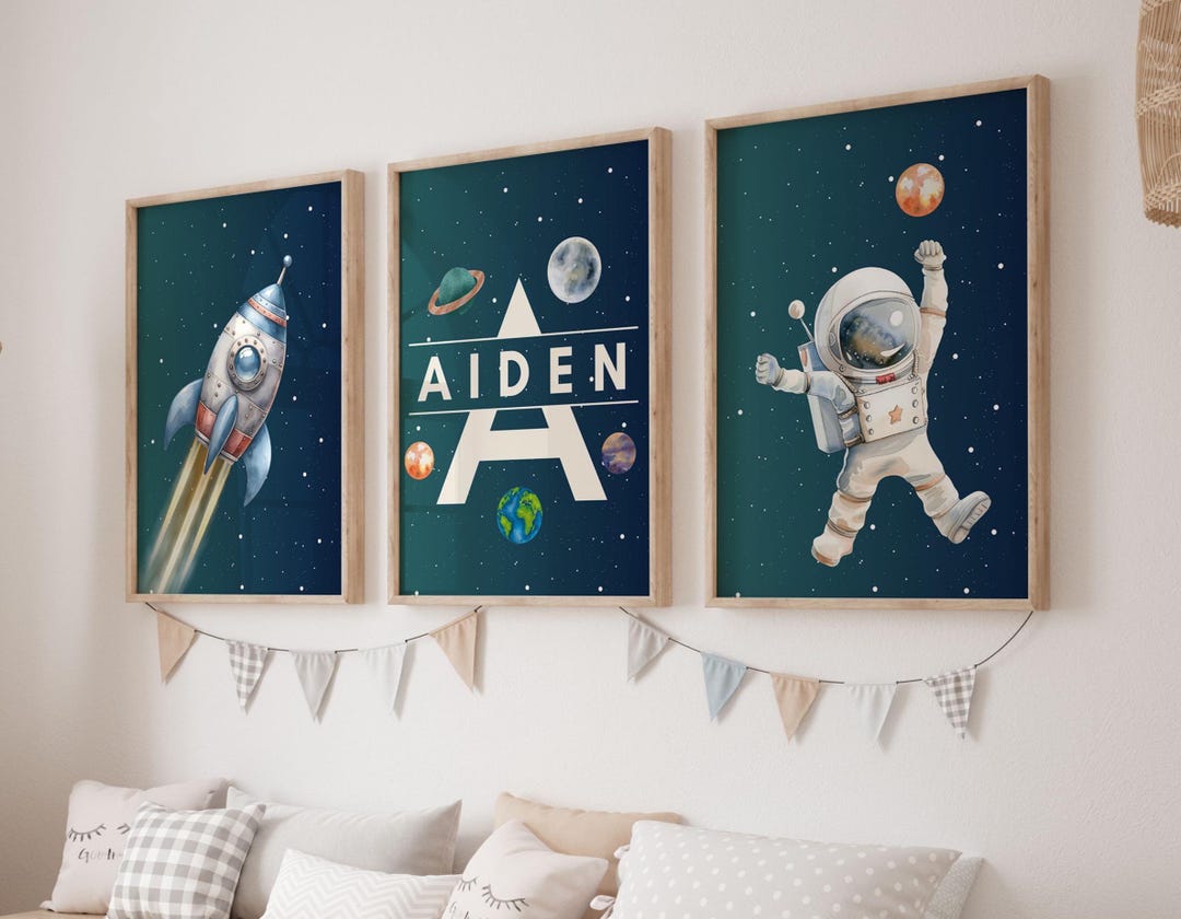 Space Nursery Prints, Outer Space Printable Wall Art Set of 3 for ...