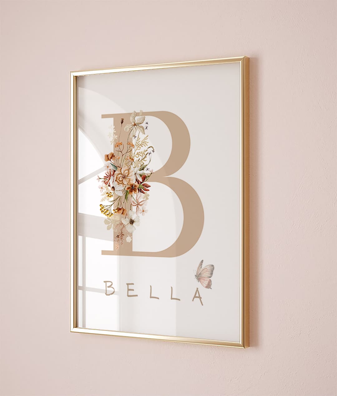Custom Floral Initial Nursery Print, Personalized Name Sign (digital ...