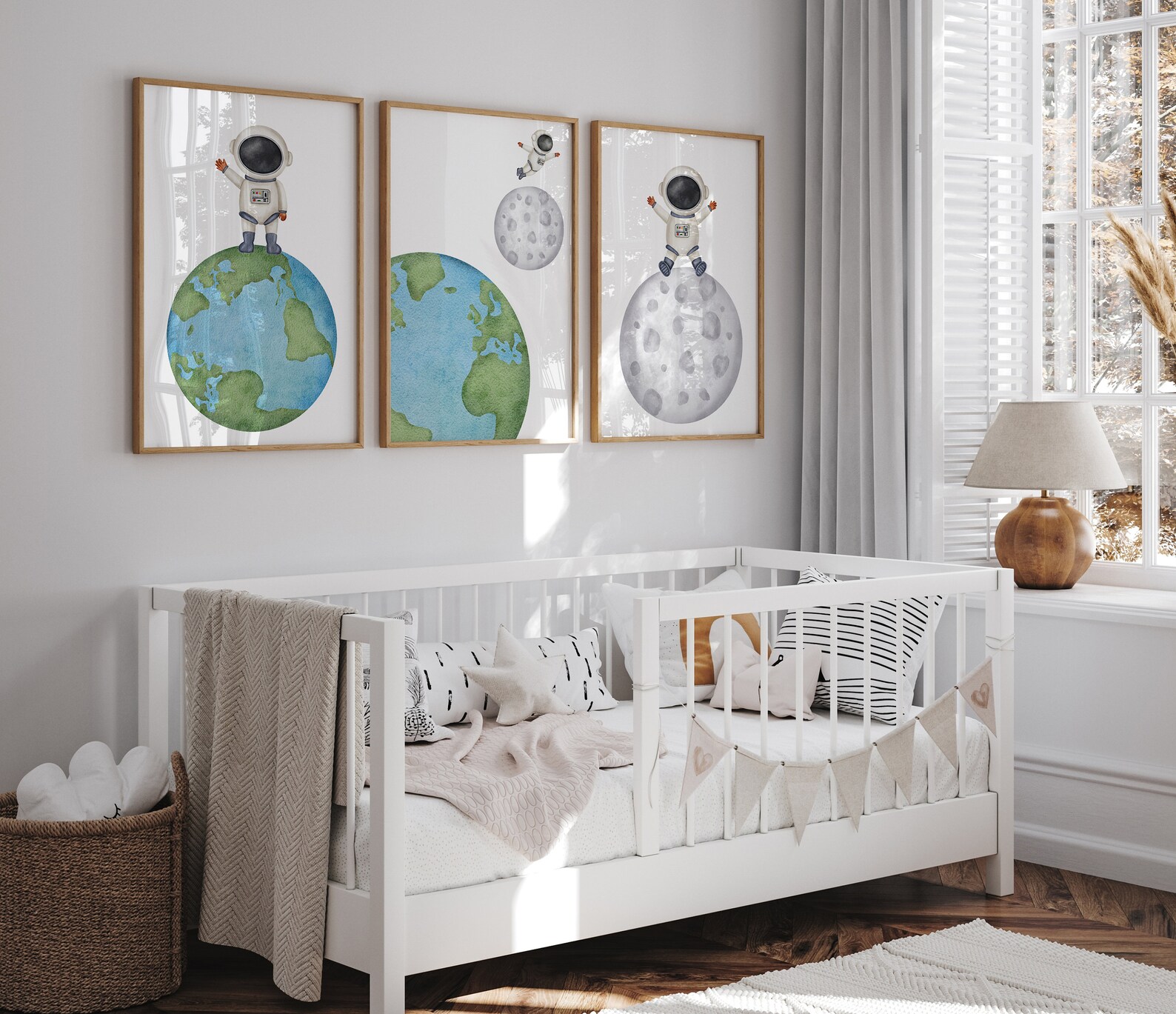 Outer Space Printable Wall Art Set of 3 for Boy Nursery Decor, Digital ...