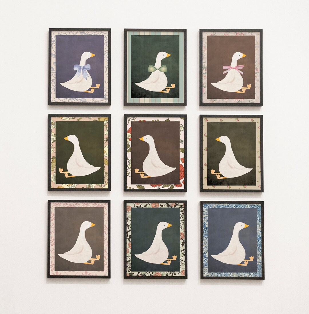 Silly Goose Set of 9 Mega Bundle Prints, Vintage Aesthetic Nursery ...