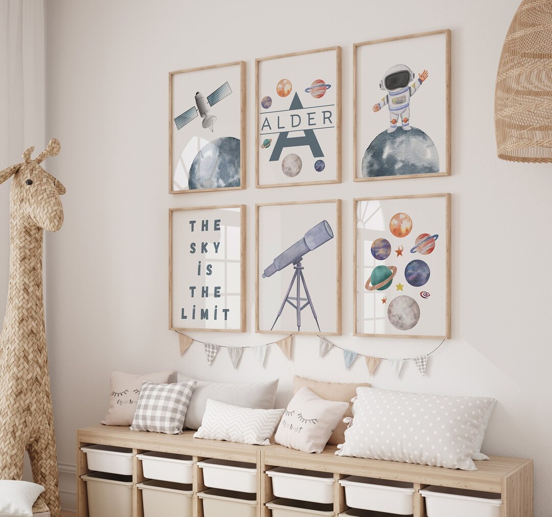 Space Nursery Prints, Outer Space Printable Wall Art Set of 6 for ...