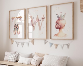Ballet Nursery Wall Art, Ballerina Nursery Decor, Baby Girls Pink Ballet Nursery Prints, Ballet Gift, Girl Nursery Prints, Ballerina Prints