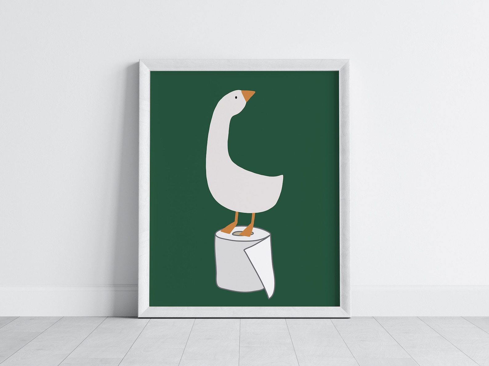 Bathroom Wall Decor, Silly Goose Bathroom Art Print , Toilet Paper ...