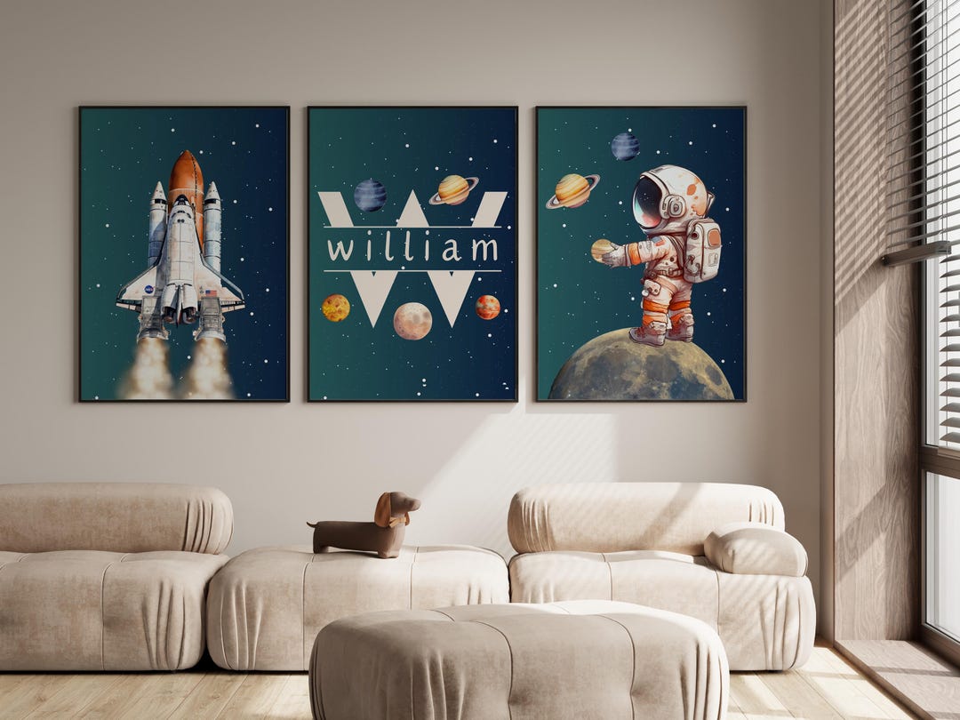 Space Nursery Prints, Outer Space Printable Wall Art Set of 3 for ...
