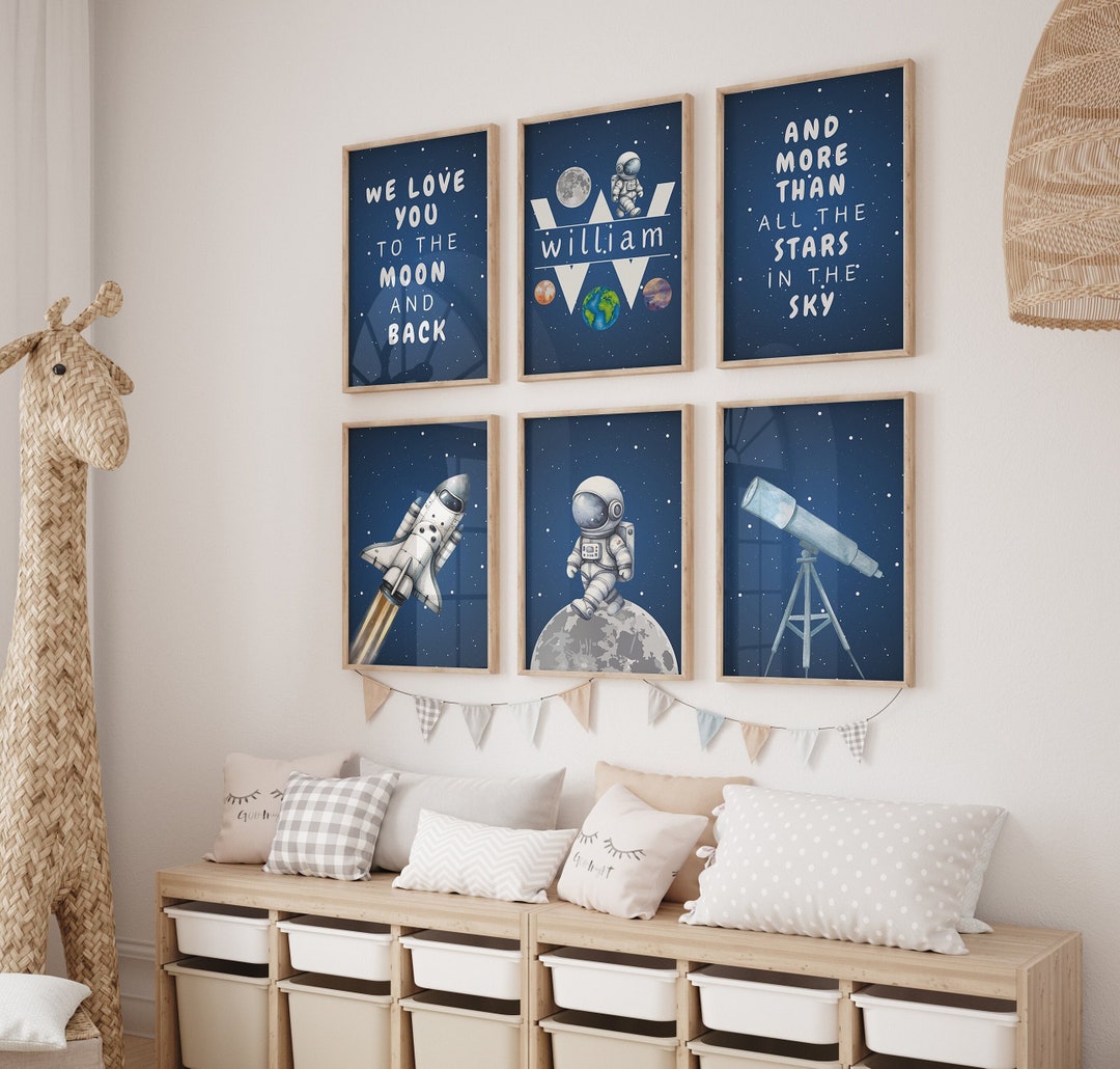 Space Nursery Prints, Outer Space Printable Wall Art Set of 6 for ...