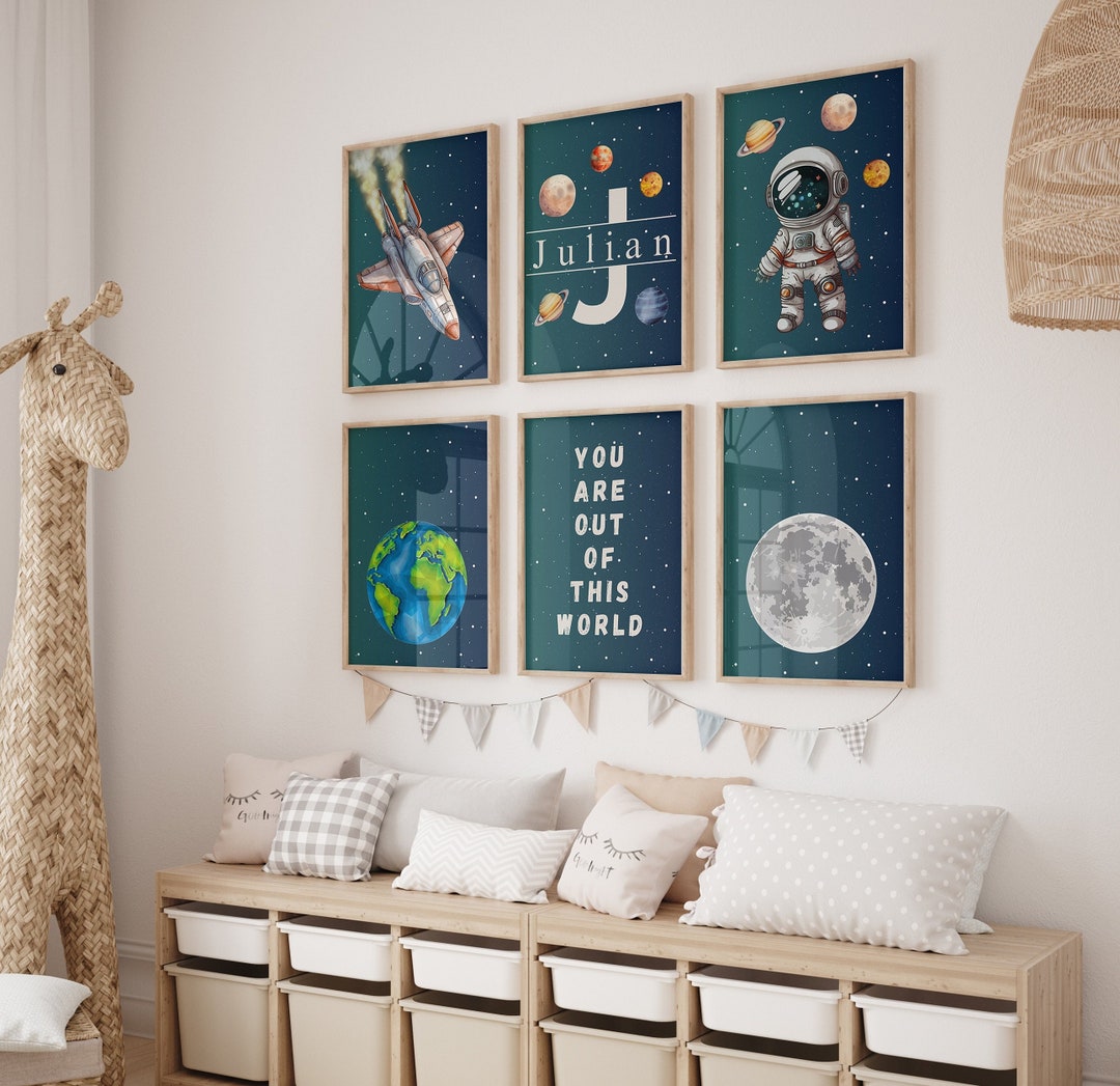 Space Nursery Prints, Outer Space Printable Wall Art Set of 6 for ...