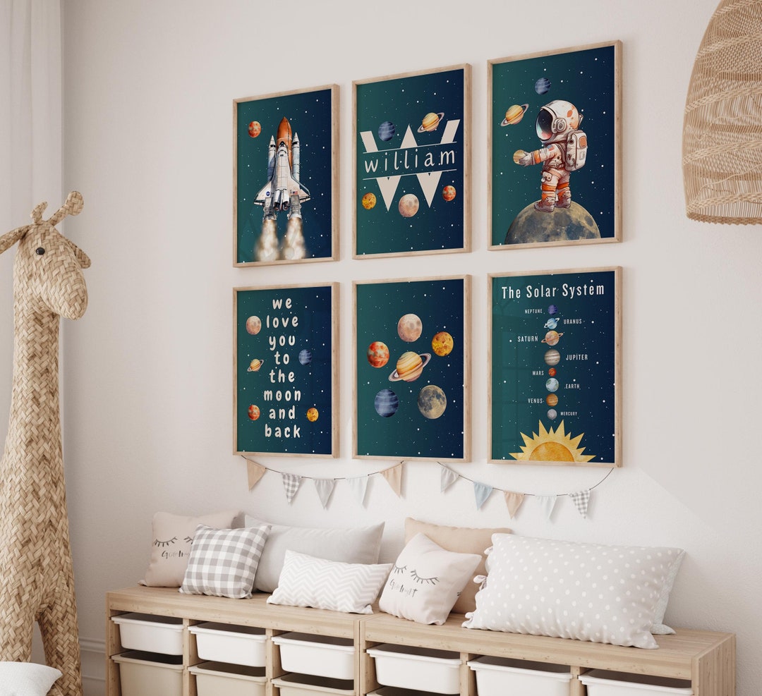 Space Nursery Prints, Outer Space Printable Wall Art Set of 6 for ...