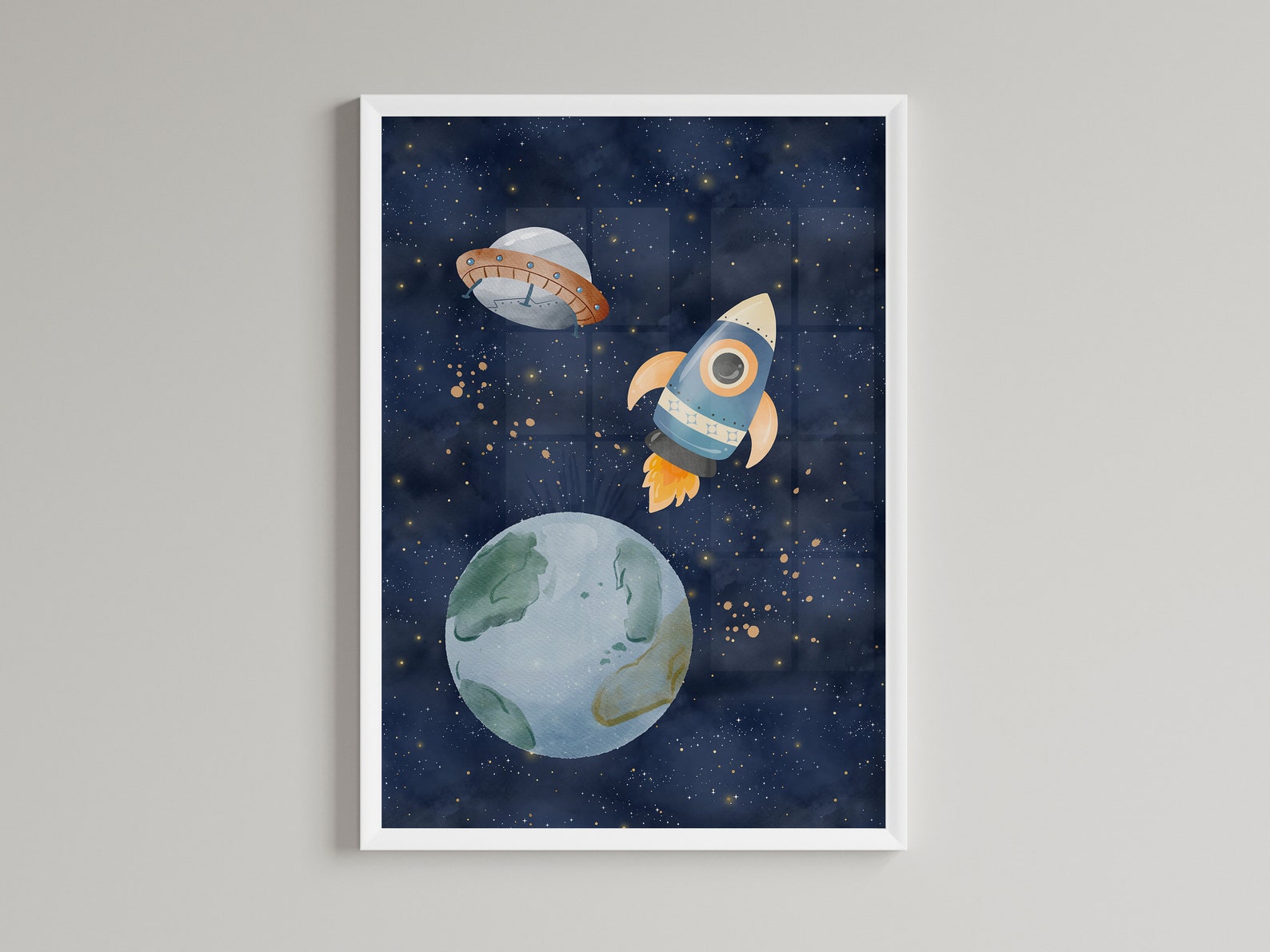 Space Nursery Prints, Outer Space Printable Wall Art Set of 3 for ...