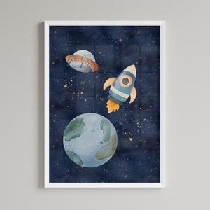 Space Nursery Prints, Outer Space Printable Wall Art Set of 3 for ...